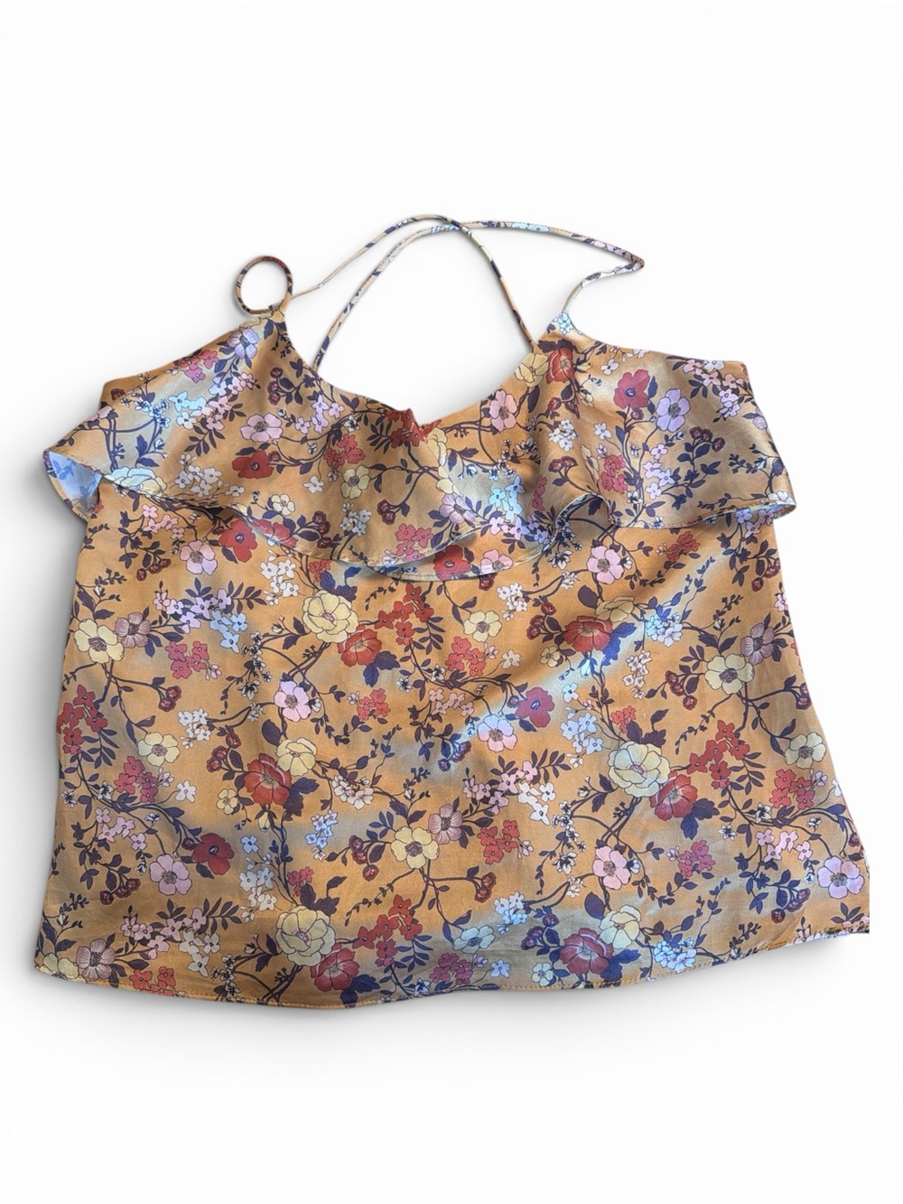Floral Ruffle Cami Top - Golden Floral